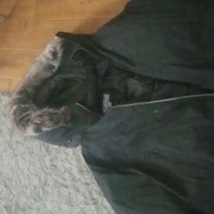 MICHAEL KORS Men's Hooded Jacket Blue Size L  Faux-Fur Parka …